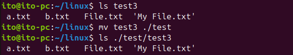 Figure 2. Linux Command mv: Moving Directory