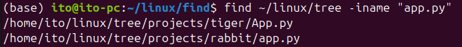 Figure 3. Linux Command find: Case-Insensitive Search by File Name with the -iname Option