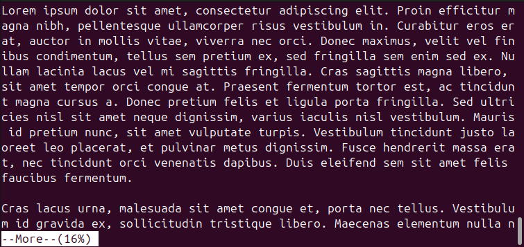 Figure 1. Linux Command more: Execution Result