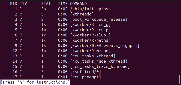 Figure 2. Linux Command more: Displaying Help with the -d Option