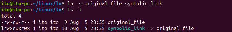 Figure 5. Linux Command ln: Creating a Symbolic Link