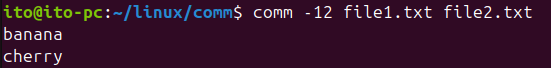 Figure 5. Linux Command comm: Displaying Only Common Items