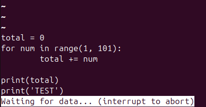 Figure 5. Linux Command less: Real-time monitoring using the +F option