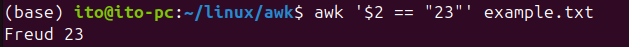 Figure 3. Searching and outputting specific values using the Linux command awk