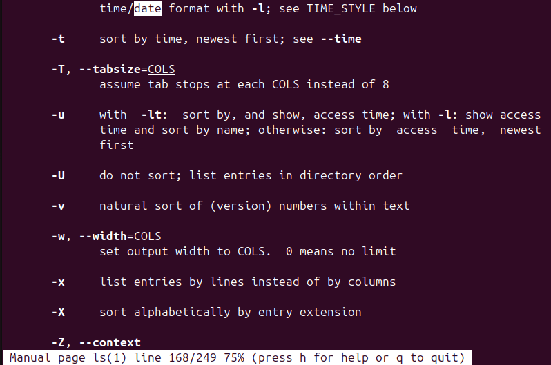 Figure 4. Searching for keywords in the Linux command man