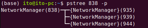 Figure 3. Linux command pstree: Showing processes for PID 838